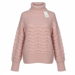 FRNCH Paris Pink Turtleneck Sweater Small Medium